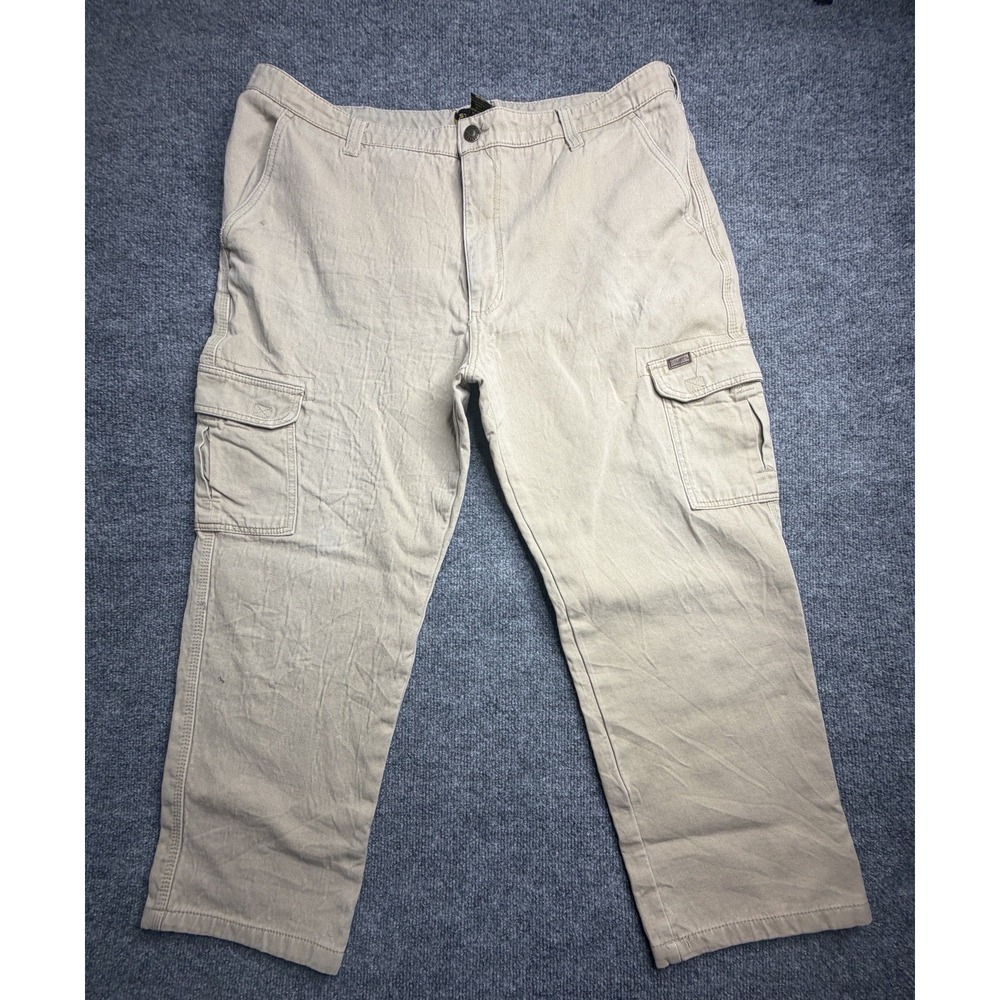 Stanley Men's  Pants 40x30 Brown Khaki Cargo Workwear  Flannel Lined  - RN 20849